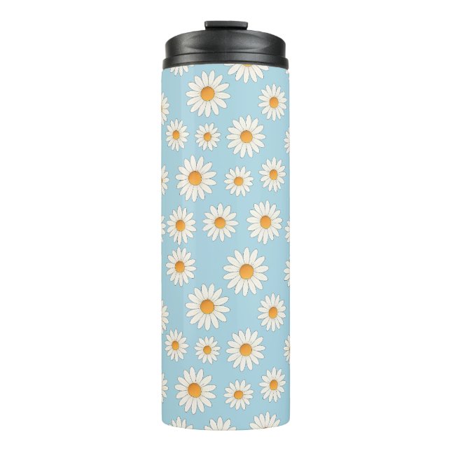 Chic Daisy Flower Pattern – Cute Floral Designe -  Thermal Tumbler (Front)