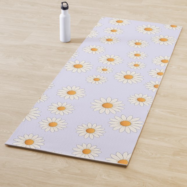Chic Daisy Flower Pattern – Cute Floral Designe -  Yoga Mat (In Situ)