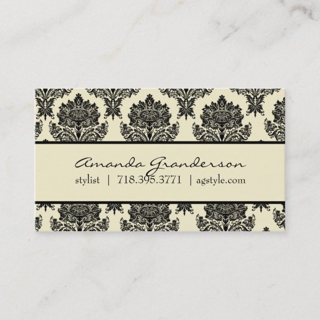 Chic Damask Calling Card (Front)