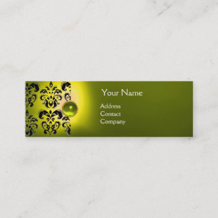 CHIC DAMASK GEM  MONOGRAM yellow Mini Business Card