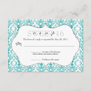 Chic Damask RSVP [Teal]