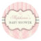 Chic Damask & Stripe Baby Shower Favour Sticker