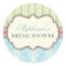 Chic Damask Vintage Bridal Shower Favour Sticker