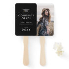 Chic Dark Black Congrats Grad Cap Photo Graduation