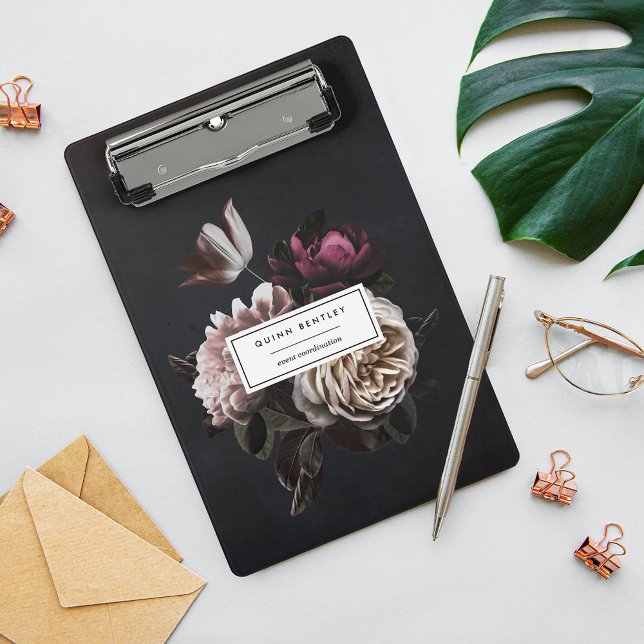 Chic Dark Floral Bouquet Mini Clipboard (Creator Uploaded)