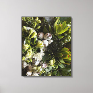 Chic Dark Green Botanical Leaves Canvas Print