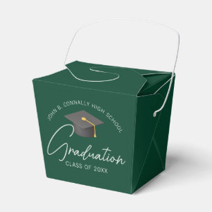 Chic Dark Green Custom Graduation Party Fortune Favour Box
