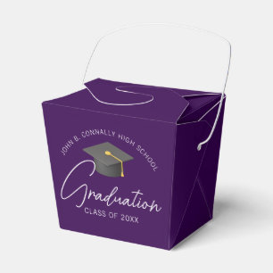Chic Dark Purple Custom Graduation Party Fortune Favour Box