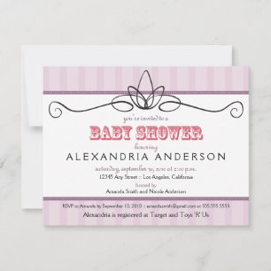 Chic Deco Custom Baby Shower Invitation (lavender)