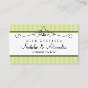 Chic Deco Lime Green Wedding Website Card