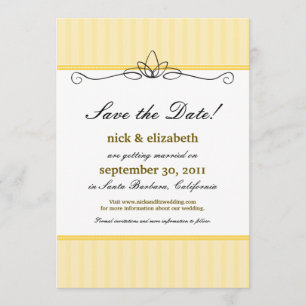 Chic Deco Save the Date (lemon yellow) Invitation