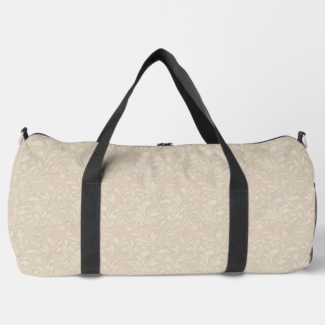 Chic Decorative Ivory Duffle Bag (Front)