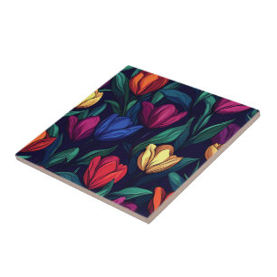 Chic Decorative Tulip Ceramic Tiles For Spa-Style