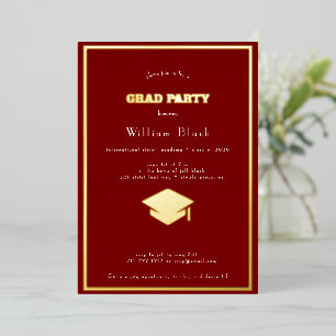 chic deep red & gold grad party