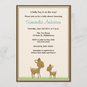 Chic Deer Baby Shower Invitation - Boy