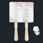 Chic Delicate Blush Pink Floral Wedding Program Hand Fan<br><div class="desc">Designed to co-ordinate with our Blossoms wedding collection, this elegant wedding program features a beautiful delicate watercolor blush pink floral and dainty greenery foliage. Personalise it with your wedding details easily and quickly, simply press the customise it button to further re-arrange and format the style and placement of the text....</div>