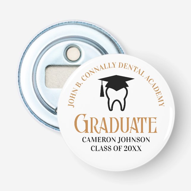 Chic Dental School Custom Dentist Graduation Party Bottle Opener (Front)