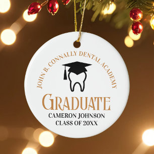 Chic Dental School Custom Graduation Christmas Ceramic Tree Decoration