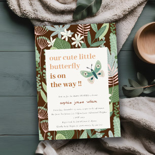 Chic Desert Retro Butterfly Garden Baby Shower Invitation