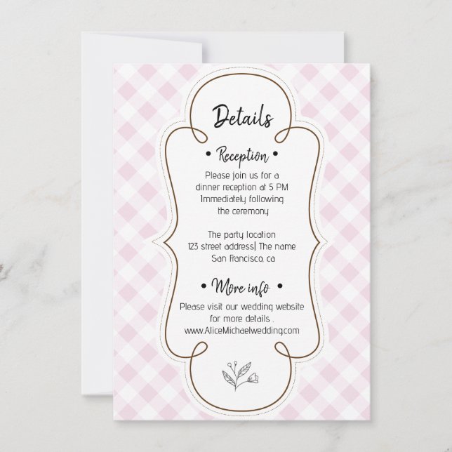 chic details wedding invitation (Front)