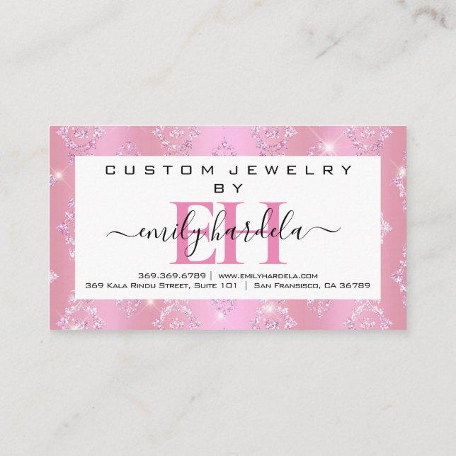 Chic Diamond Custom Jewellery  Business Card (Back)