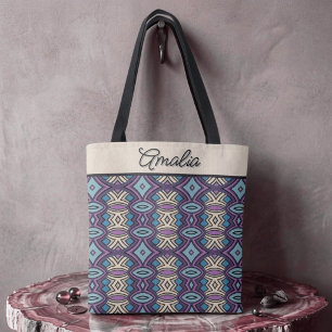 Chic Diamond & Oval Symmetry Tote Bag