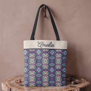 Chic Diamond & Oval Symmetry Tote Bag
