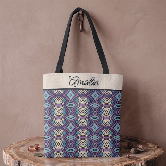 Chic Diamond & Oval Symmetry Tote Bag (Creator Uploaded)