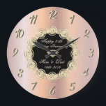 Chic Diamonds Rose Gold 50 Wedding Anniversary Large Clock<br><div class="desc">Elegant gold diamonds wedding anniversary clock.</div>