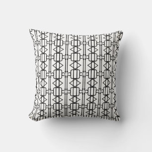 Chic Diamonds, Squares & Stripes in Black & White Cushion