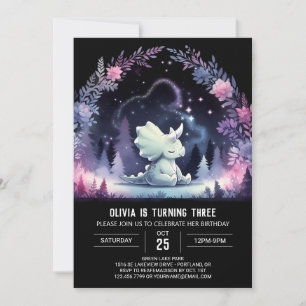 Chic Dino Triceratops Birthday Invitation