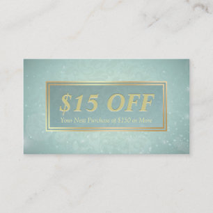 Chic Discount Coupon Makeup Beauty Salon Blue Gold