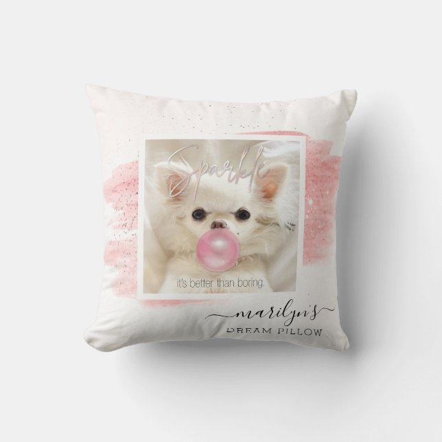 Chic Dog Photo Frame | Sparkle The Tiny Chi  Cushion (Front)