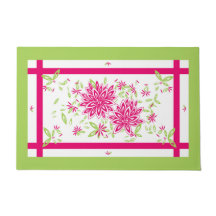 CHIC DOOR MAT_ PRETTY 561 HOT PINK/60 GREEN FLORAL