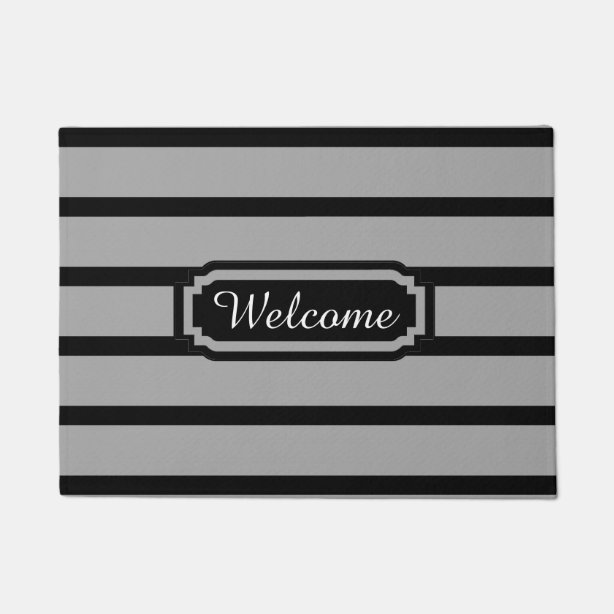 Black And White Stripes Doormats & Mats Zazzle.co.uk