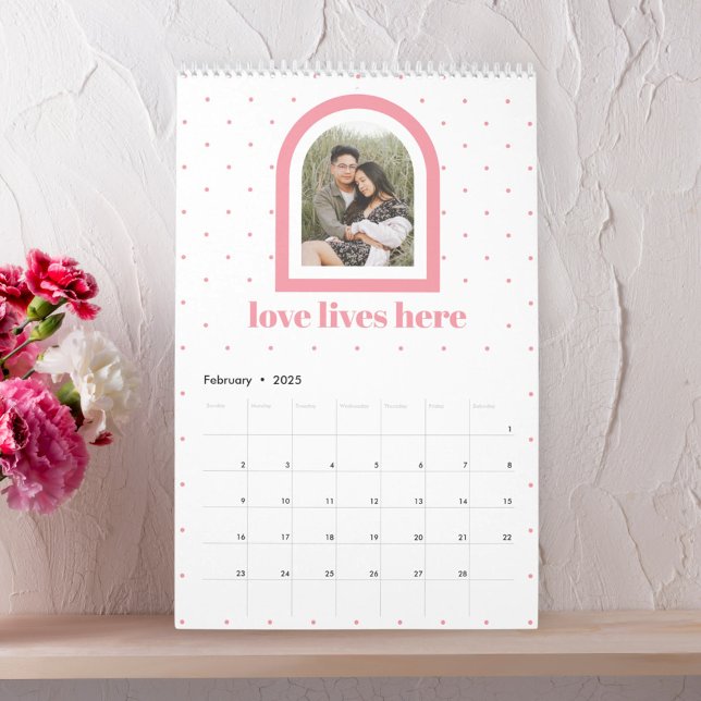 Chic Dots EDITABLE COLOR + Photo Captions Calendar (Creator Uploaded)