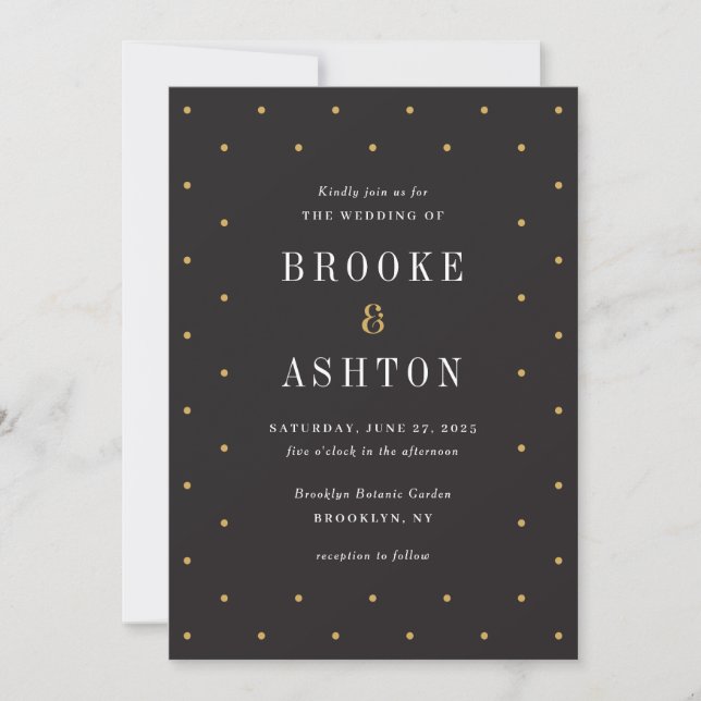Chic Dots Editable Colour Modern Wedding Invitatio Thank You Card (Front)