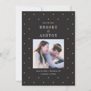 Chic Dots Editable Colour Save The Date Card