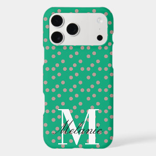 Chic Dots Pink Green Custom Monogram