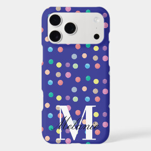 Chic Dots Watercolor Rainbow Custom Monogram