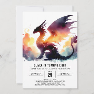Chic Dragon Birthday Printable Invitation