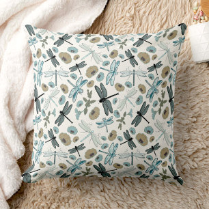 Chic  Dragonflies Floral Pattern Cushion