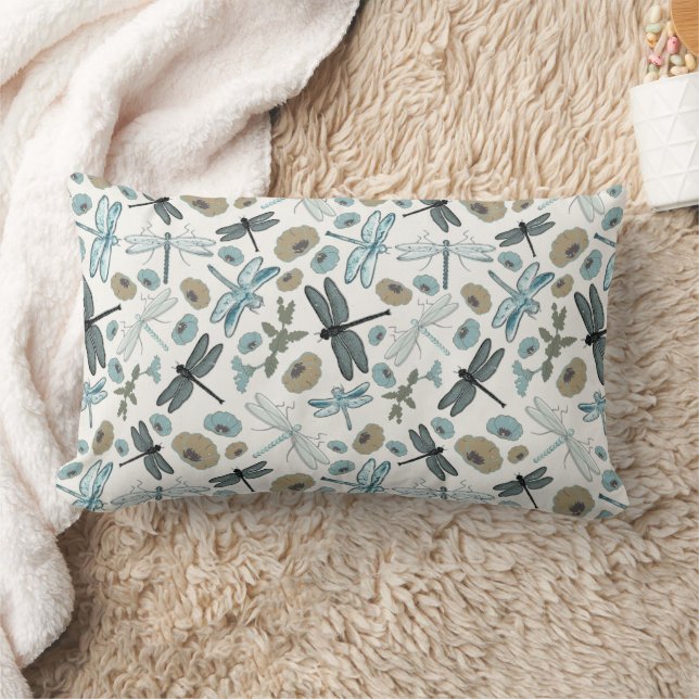 Chic  Dragonflies Flowers Pattern Lumbar Cushion (Blanket)