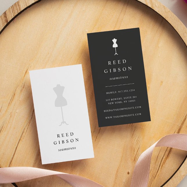 Chic Dress Form | Seamstress Tailor Designer Business Card (Creator Uploaded)