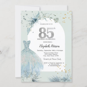 Chic Dress Winter 85th Birthday  Invitation