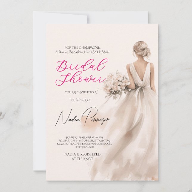 Chic Dressed for the Occasion Bridal Shower Party Invitation (Front)