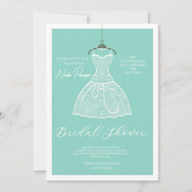Chic Dressed for the Occasion Bridal Shower Party Invitation (Front)