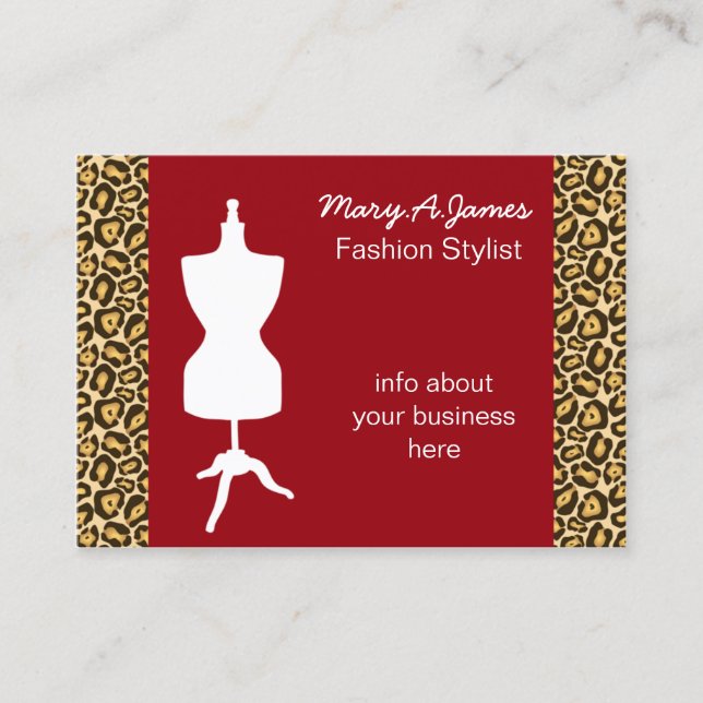 chic dressmaker mannequin Business Cards (Front)