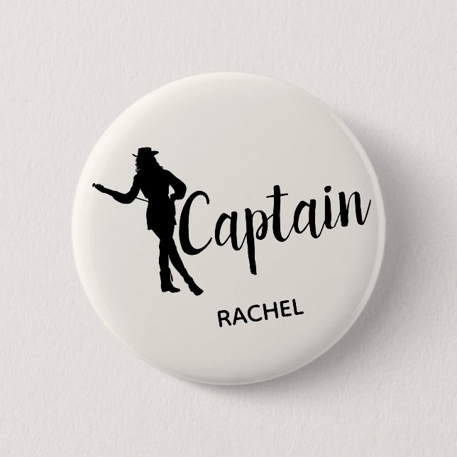 Chic Drill Team Captain Personalised 6 Cm Round Badge (Front)