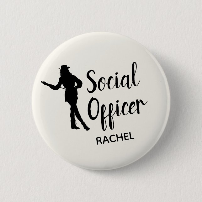 Chic Drill Team Social Officer Personalised 6 Cm Round Badge (Front)